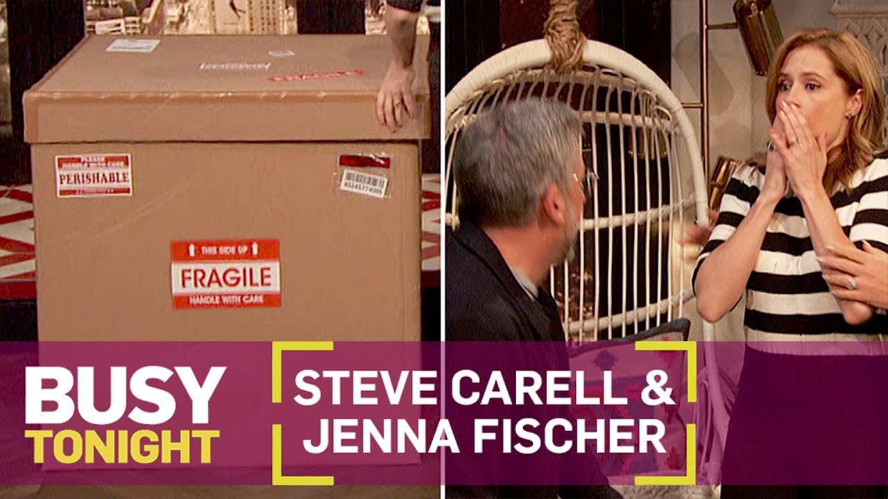 Steve Carell Scares the Heck Out of Jenna Fischer! | Busy Tonight | E!