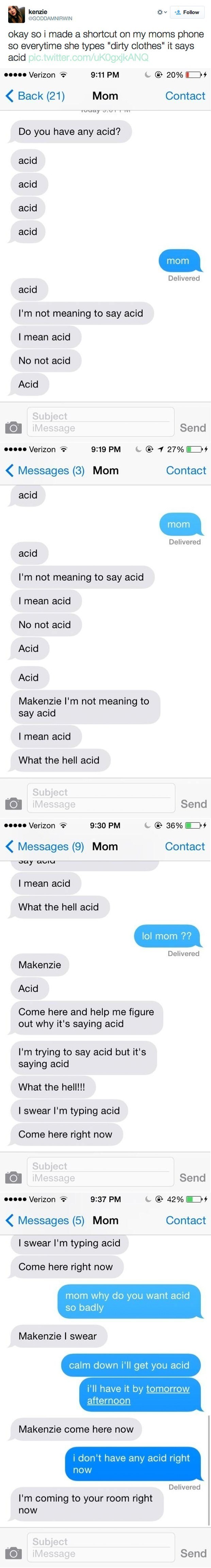 funny pics of parent texts autocorrect prank ZZ