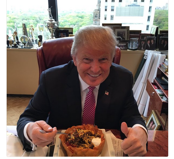 donald trump, taco bowl, donald trump twitter, donald trump tweet, donald trupm tweets, donald trump taco bowl tweet, donald trump i love hispanics tweet, donald trump i love hispanics, donald trump taco bowl