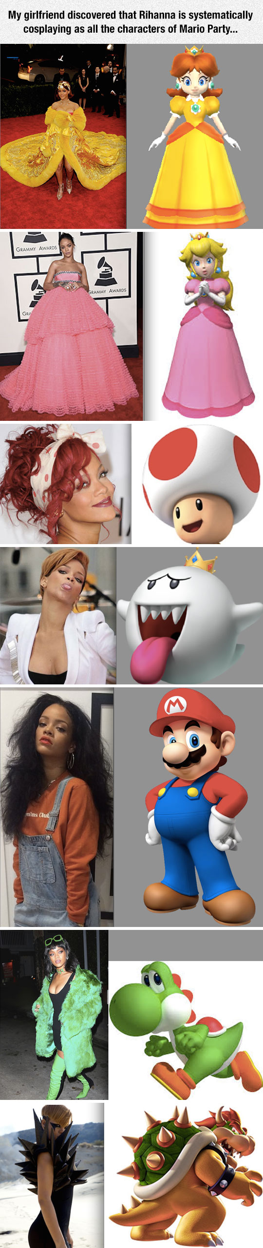 It Turns Out Rihanna Has Been Dressing As Super Mario Characters All This Time