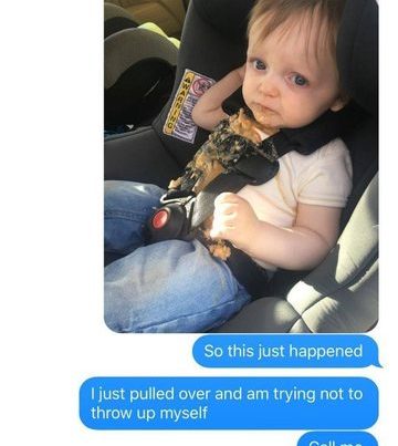 funny dad text, parent texts, mom texts, baby texts, texts about baby, funny text, funny texts, funny text message, funny text messages, baby vomit text, baby vomits text