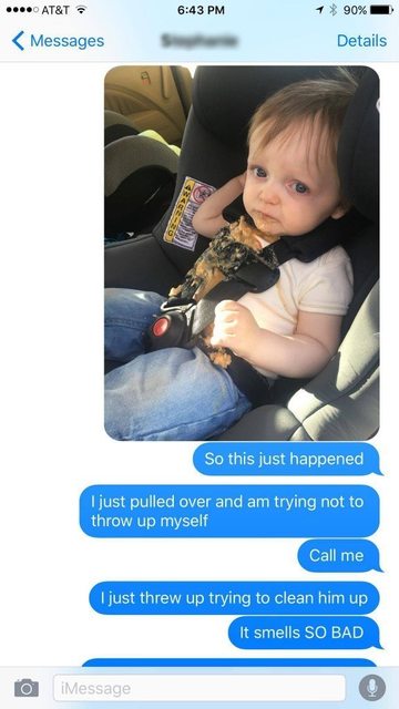 the best funny pictures of baby vomit text dad 01