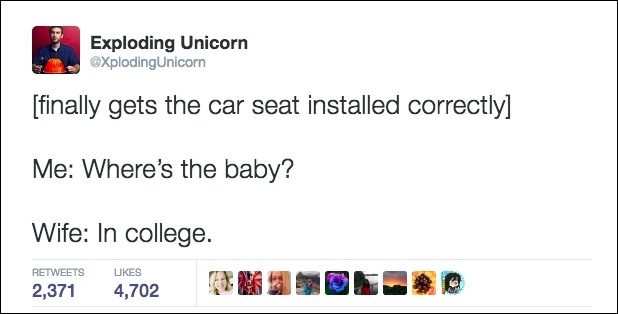 funny car seat dad tweet, funny dad, funny dads, dad tweets, funny dad tweets, funny tweets about kids, funniest tweets from parents, funny dad life, funniest tweets from parents this week, funny parenting tweets, hilarious parents, funny parents, hilarious moms, funny twitter, hilarious twitter, best twitter dads, funny twitter dads, funny twitter parents