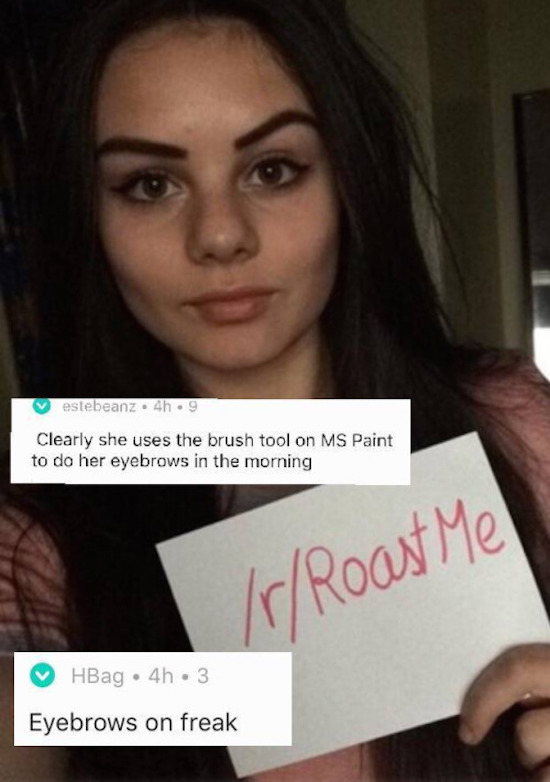 funny pics of reddit roast me eyebrows