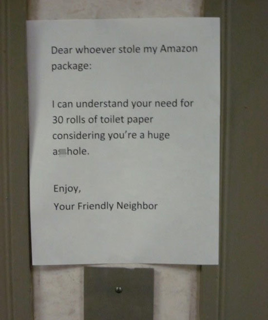 funny notes, funny pics, funny photos, funny pictures, funny vids, notes from strangers, angry notes from strangers, angry note, angry notes, angry notes from neighbors, funny notes from neighbors
