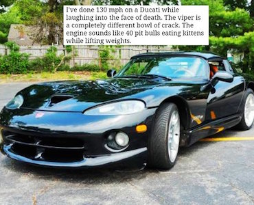 honest dodge viper ad, funny car ad, funny ads, honest viper ad, dodge viper, dodger viper funny