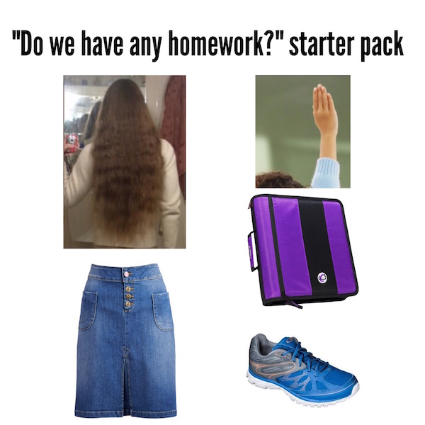 starter pack meme memes funny homework any too kid hilarious