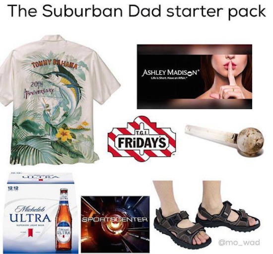 suburban dad starter pack meme, funny suburban dad starter pack meme
