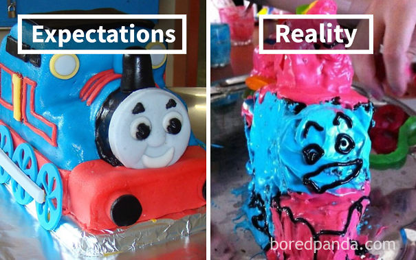 expecations vs reality cakes thomas engine