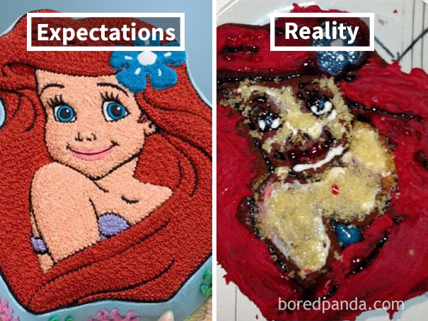 expecations vs reality cakes ariel