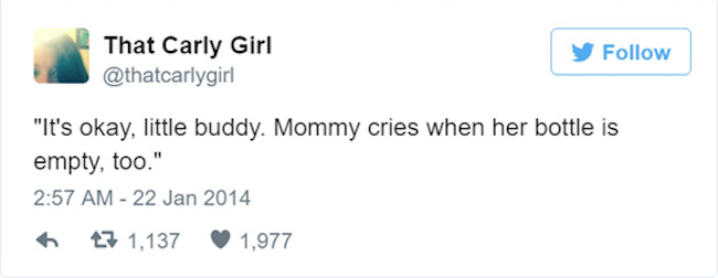 mommy cries when her bottle is empty too