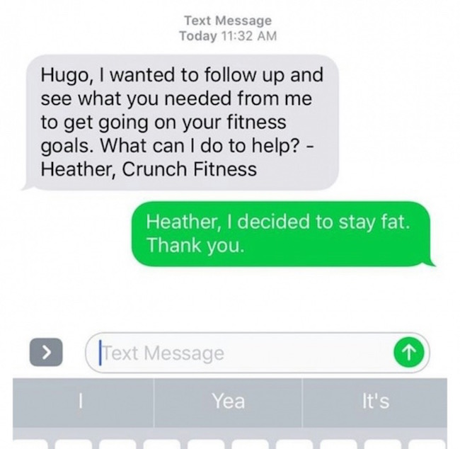 image of decided to stay fat text