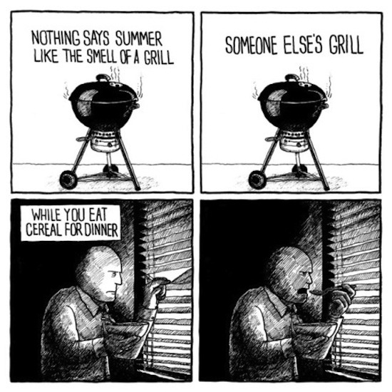 hilarious photo of jake likes onions comic about someone else's grill