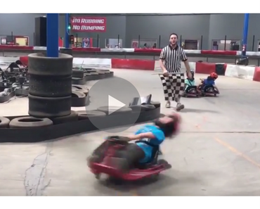 weird video of Forever Spinning Kid On A Go Kart