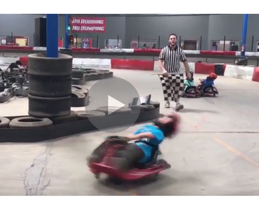 weird video of Forever Spinning Kid On A Go Kart