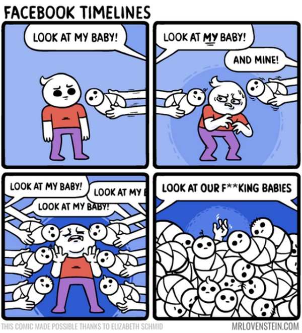 funny photo of comic by mr. lovenstein about babies on facebook timeline