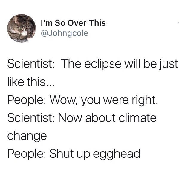 hilarious tweet about climate change and the eclipse
