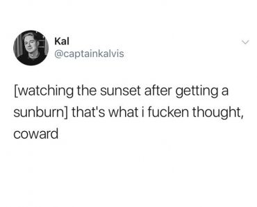 sunset after sunburn tweet, funniest tweets, funny tweets, best tweets, top tweets, tweets, tweet, top tweet, best tweet, funny tweet, funniest tweet, hilarious tweets, very funny tweets