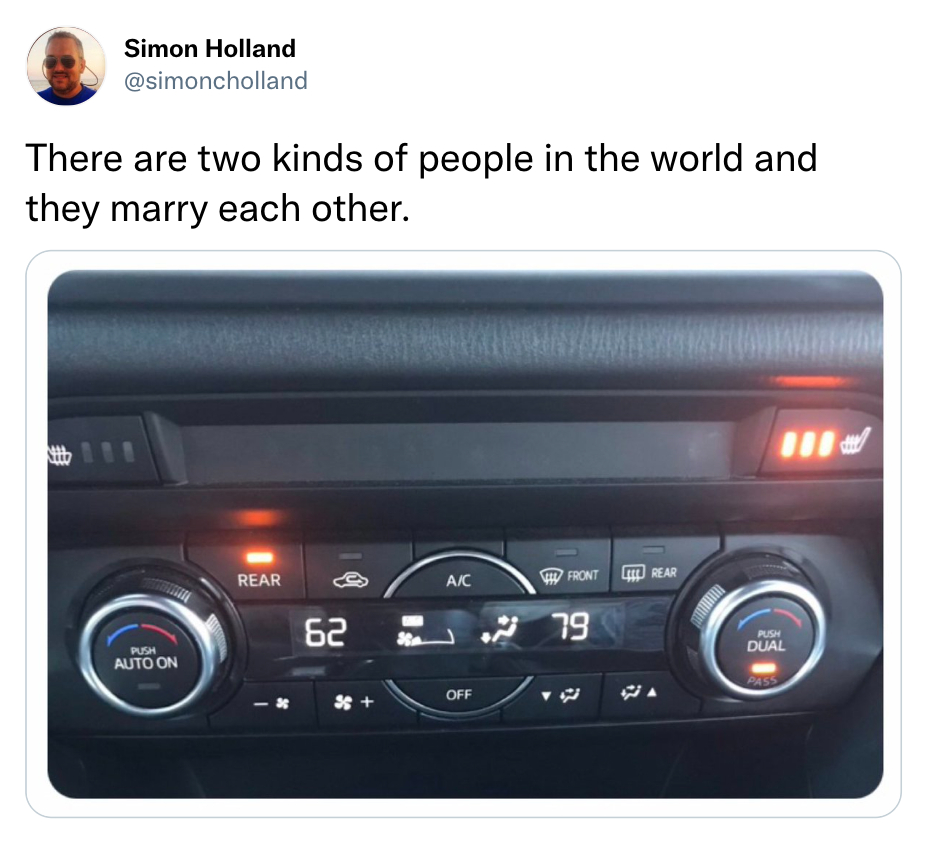 marraige meme - two types of people air conditioning 