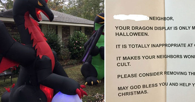 Neighbors Called A Woman’s Christmas Dragon Decorations ‘Demonic’, So She ‘Fixed’ It