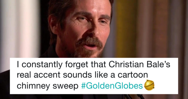 Everyone Was Shocked To Hear Christian Bale’s British Accent At The Golden Globes