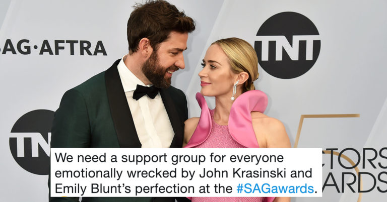 John Krasinski Tearing Up Over Emily Blunt’s SAG Awards Win Is Our Favorite Thing