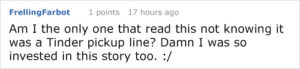 Tinder, tinder match, tinder pickup lines, tinder opening lines, tinder conversations, tinder chats, best tinder pickup lines, most creative pickup lines on tinder, duck story, guy uses duck story to get girl’s number on tinder, tinder duck story, duck adventure, choose your own adventure, pickup lines, clever pickup lines, trending story, trending tinder story, best tinder moments, Bored Panda, trending tweets, memes, funny true stories, dating life, Amelia, reddit, reddit story, viral on reddit, trending on reddit, duck guy,