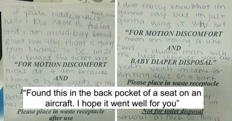 Woman Flies Cross-Country To Profess Her Love To Her Best Friend, Leaves Her Story On A Barf Bag