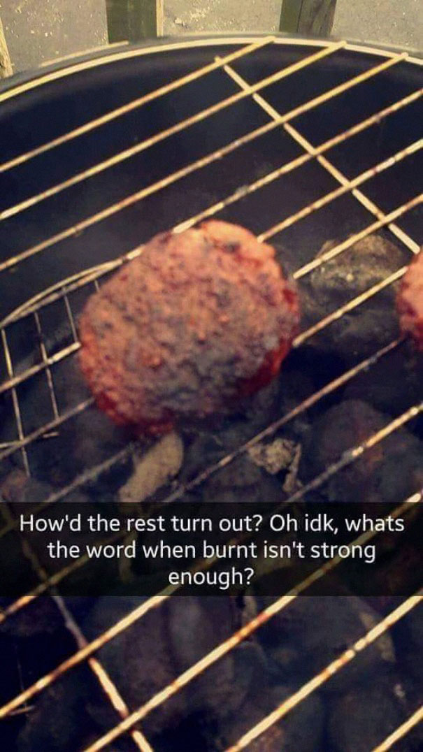 Fails, funny fails, girl fails at grilling, girl tries to grill, failed attempts, relatable fails, funny grilling fail, Imgur, reddit, trending, viral, snapchat story, grilling snapchats,