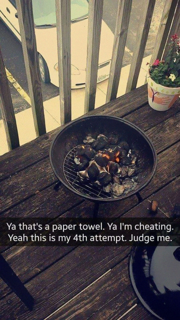 Fails, funny fails, girl fails at grilling, girl tries to grill, failed attempts, relatable fails, funny grilling fail, Imgur, reddit, trending, viral, snapchat story, grilling snapchats,