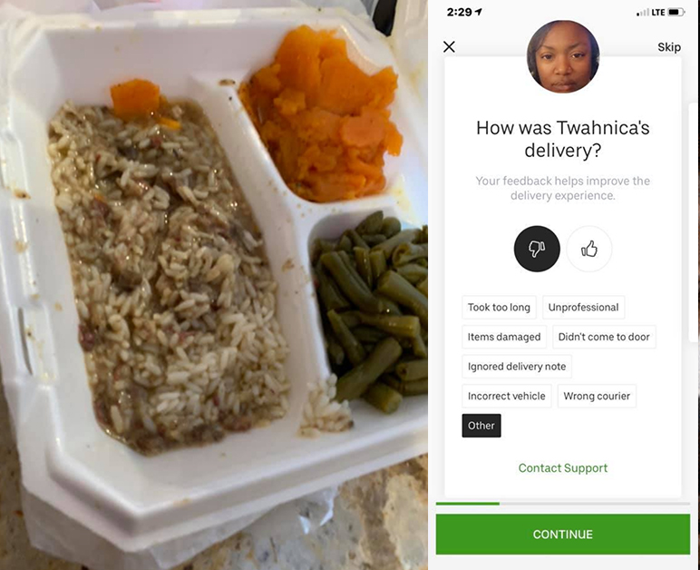 Womanu0027s Post About Uber Eats Driver Eating Half Her Food Has Gone 