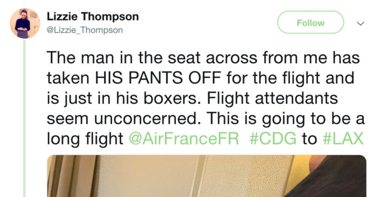 Woman Live-Tweets Her Flight Where A Man Decided To Go Absolutely Pantsless