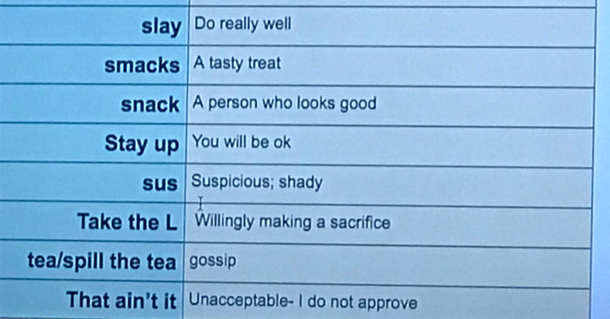 Professor Keeps A Running List Of New Slang Words He Learns From