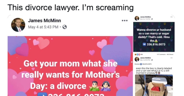 This Savagely Hilarious Divorce Lawyer Is Better At Facebook Than Literally Anyone