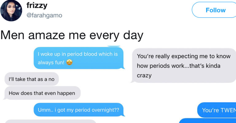 Dude Who Thinks Women Can’t Get Periods Overnight Because ‘The Body Shuts Down’ Gets Pulverized By Twitter