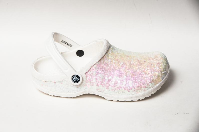 bedazzled wedding crocs