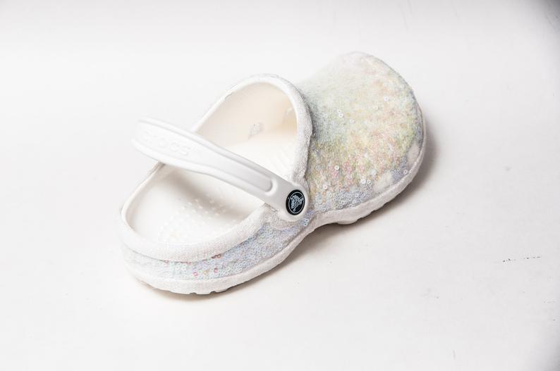 bedazzled wedding crocs