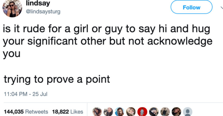 Is It Rude For Someone To Hug Your Boyfriend Or Girlfriend But Not Acknowledge You?