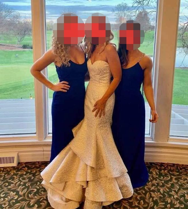 mother in law wears white dress to wedding