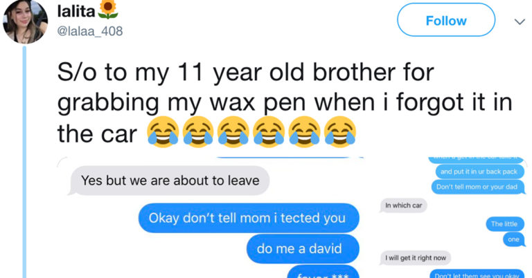 Teen Texts Her 11-Year-Old Brother To Help Him Hide Her Pot And It Unfolds Into A Hilarious Twitter Thread