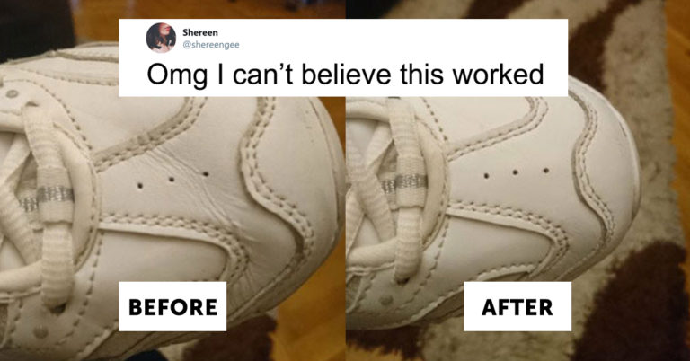 Woman Shares Hack For Removing Wrinkles From Your Sneakers, People Try It And Post Their Before & After Results