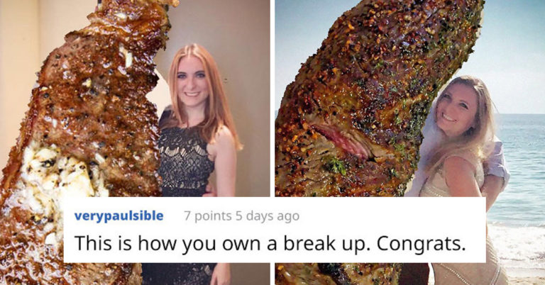 Woman Salvages Photos With Her Abusive Ex By Replacing Him With Delicious Steak