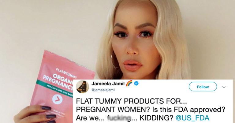 Jameela Jamil Slams Amber Rose For Promoting ‘Flat Tummy’ Products For Pregnant Women