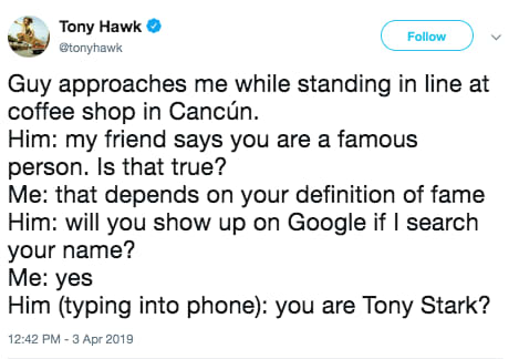 Tony Hawk's Twitter Shows He's Often Unrecognized, Mistaken for Others