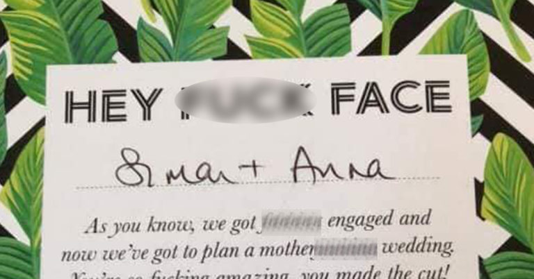 cussing wedding invitation