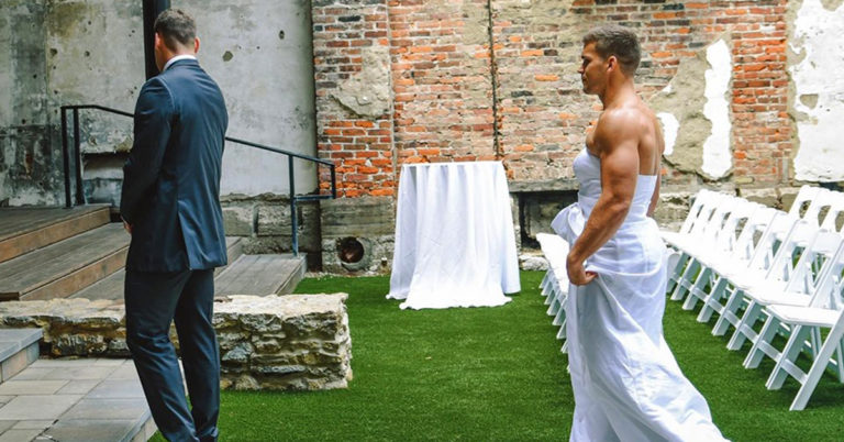 Bride Sends Best Man In Wedding Dress To Prank Husband-To-Be