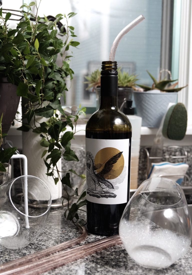 A Giant Glitter Straw Fitted For An Entire Wine Bottle Now Exists