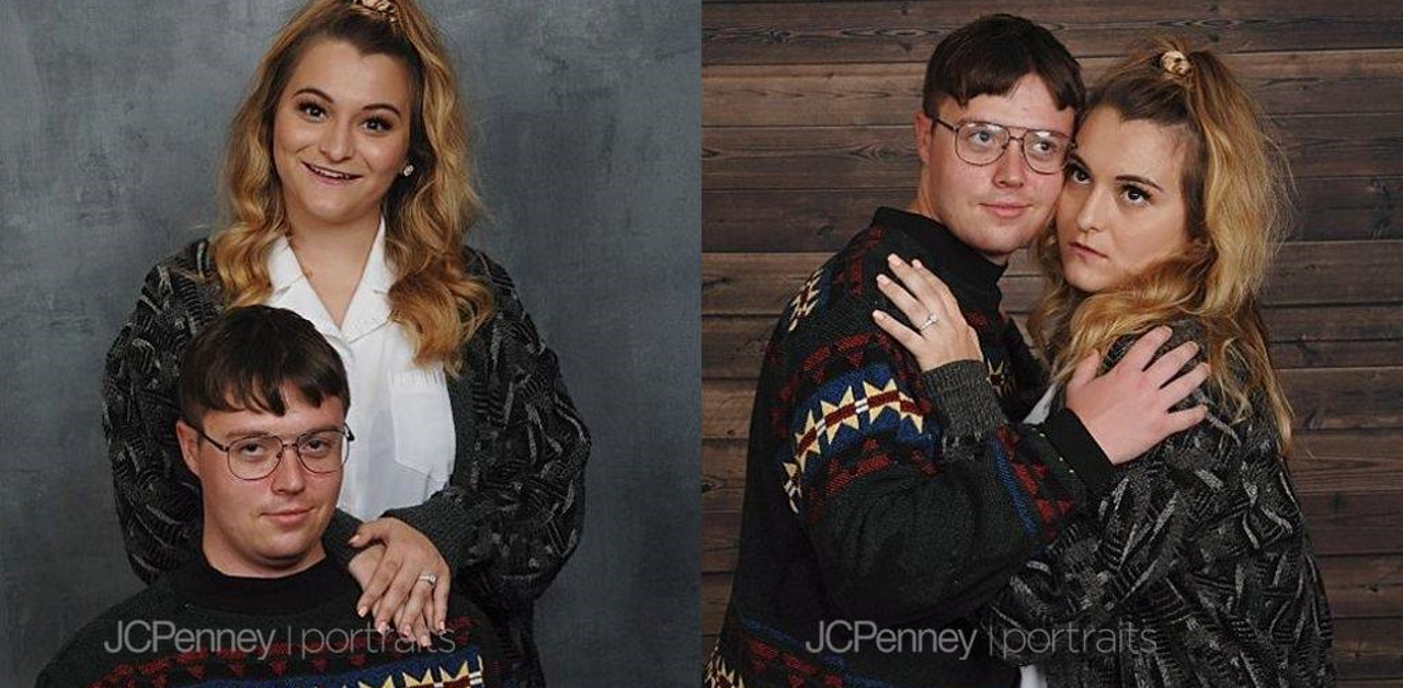 Couple S 90s Throwback Mall Portrait Engagement Photos Go Viral Olivia bowen is praised for highlighting her psoriasis in lingerie as she encourages people to 'grow through what you go through'. couple s 90s throwback mall portrait