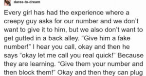 Woman Offers Smart And Funny Solution To Creepy Guys Trying To Get Your
