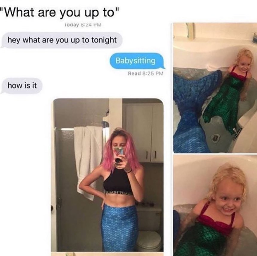 mermaid babysitting wholesome meme